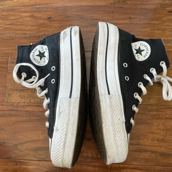 Converse Black Platform High Top Sneakers - Size 7.5 Women’s - Picture 3 of 9